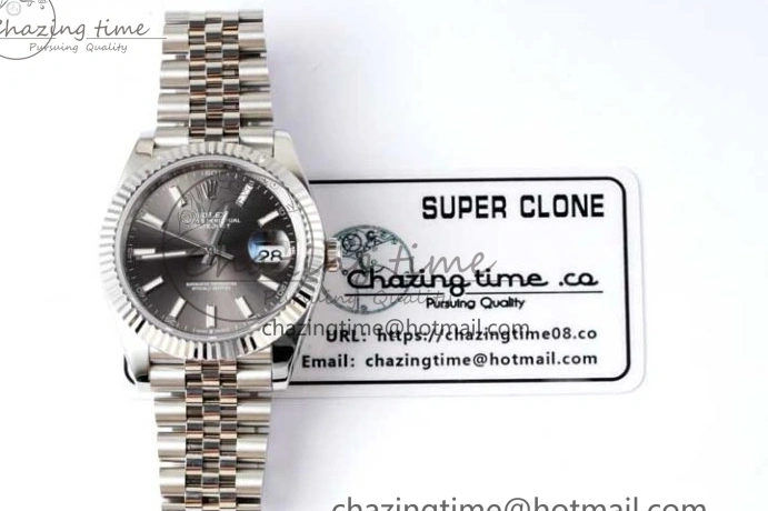 0219 Trendsetting DateJust 41 126334 ZF 1:1 Best Edition 904L Steel Gray Dial Stick Marker on Jubilee Bracelet A 2372
